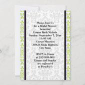 Invitation Chaux noir violet mariage damassé douche nuptiale (Dos)