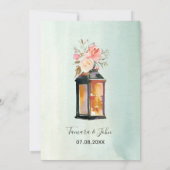 Invitation Chaux Rustiques Lanternes Aquarelle Floral Mariage (Dos)