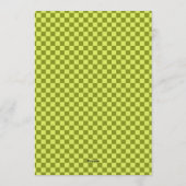 Invitation Checkerboard Lime Olive Retro Couples Baby Shower (Dos)
