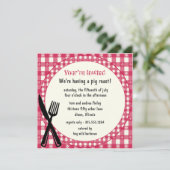 Invitation Checkered de partie de nappe (Debout devant)