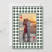 Invitation Checkered Simple Modern Dark Green Wedding (Dos)