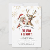 Invitation Cheeky Santa & Reindeer Christmas Party (Devant)