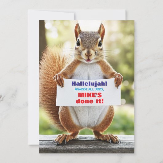Invitation 🎓Cheeky Squirrel Graduation Announcement (Devant)