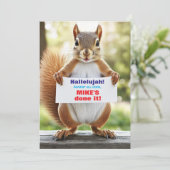 Invitation 🎓Cheeky Squirrel Graduation Announcement (Debout devant)