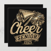 Invitation Cheer Senior 2025 Pom-pom girl Graduation Classe D (Devant / Derrière)
