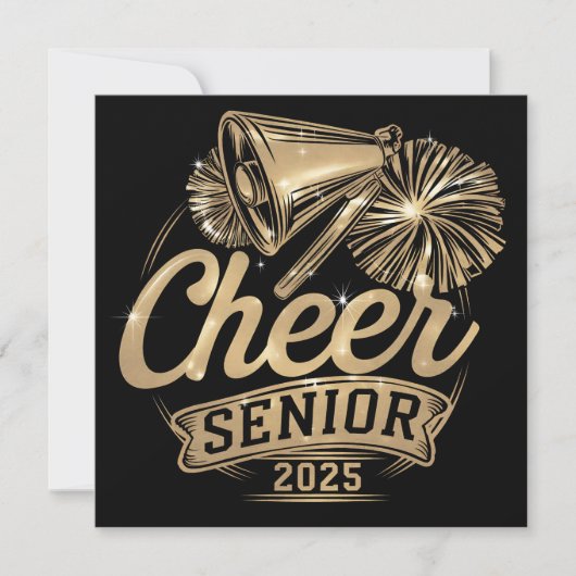 Invitation Cheer Senior 2025 Pom-pom girl Graduation Classe D (Devant)