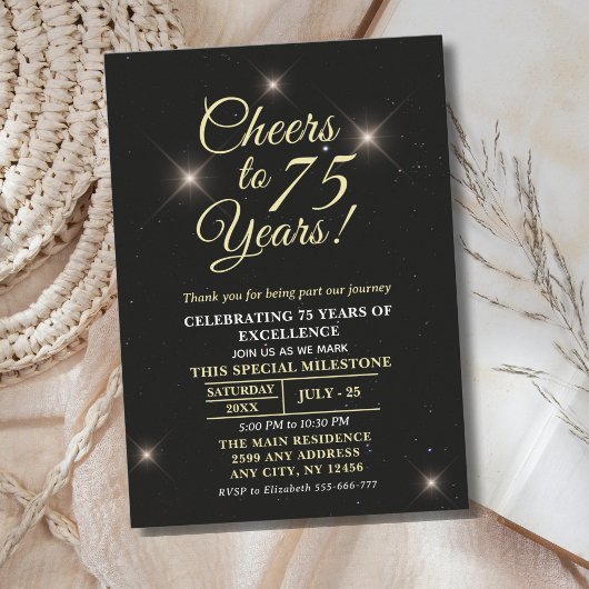 Invitation Cheer to Seventy-Five - 75th Anniversary