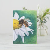 Invitation Cheerful daisy and bee blank card (Debout devant)