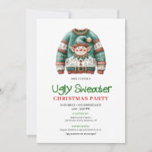 Invitation Cheerful Funny Ugly Sweater Christmas Card (Devant)