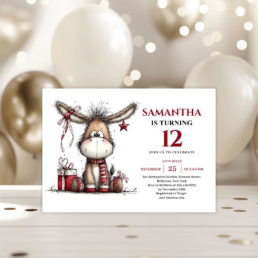 Invitation Cheerful whimsical animals digital kids birthday