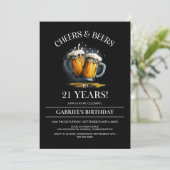 Invitation Cheers and Beers 21st Birthday Party (Debout devant)