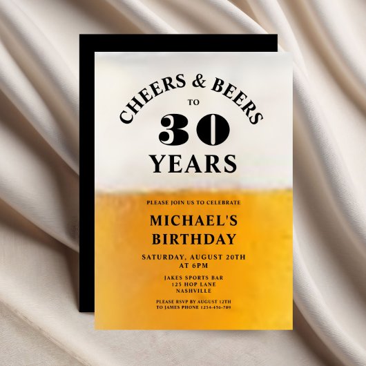 Invitation Cheers And Beers 30th Birthday