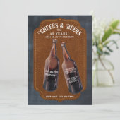 Invitation Cheers and Beers 40th Beer Birthday Party (Debout devant)