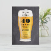 Invitation Cheers And Beers 40th Birthday (Debout devant)