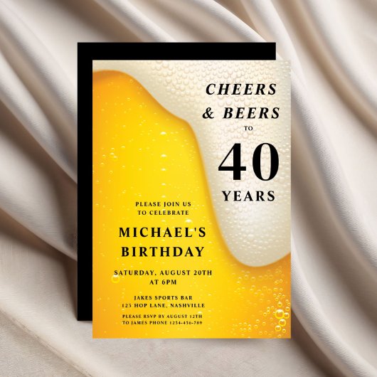Invitation Cheers And Beers 40th Birthday