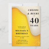 Invitation Cheers And Beers 40th Birthday (Devant)