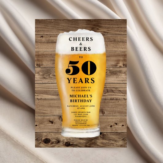 Invitation Cheers And Beers 50th Birthday