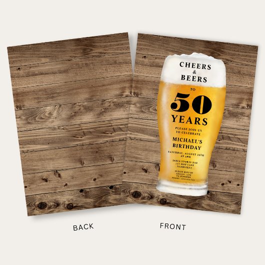 Invitation Cheers And Beers 50th Birthday