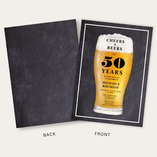 Invitation Cheers And Beers 50th Birthday
