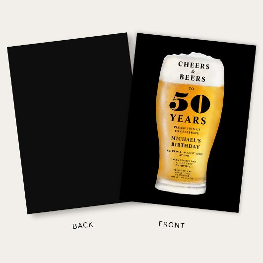 Invitation Cheers And Beers 50th Birthday