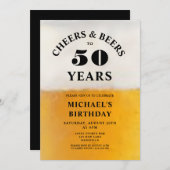 Invitation Cheers And Beers 50th Birthday (Devant / Derrière)