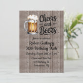 Invitation Cheers and Beers Adult Birthday Bash (Debout devant)