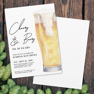 Invitation Cheers And Beers Anniversaire Hommes