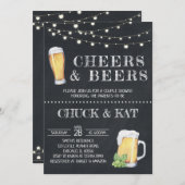Invitation Cheers and Beers Baby Shower Chalkboard (Devant / Derrière)