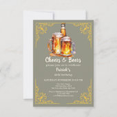 Invitation Cheers and Beers Glass Bottle 40th Birthday (Devant)