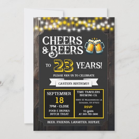 Invitation Cheers and Beers to 23 Years Brewery Birthday (Devant)