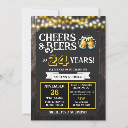 Invitation Cheers and Beers to 24 Years Surprise Brewery (Devant)