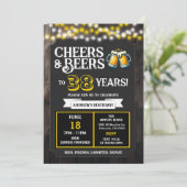 Invitation Cheers and Beers to 38 Years Backyard BBQ Birthday (Debout devant)