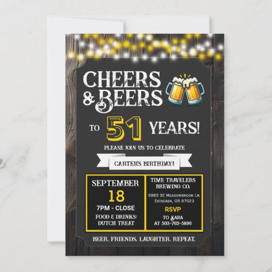 Invitation Cheers and Beers to 51 Years Brewery Birthday (Devant)