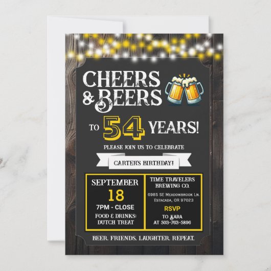 Invitation Cheers and Beers to 54 Years Brewery Birthday (Devant)