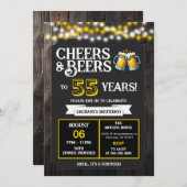 Invitation Cheers and Beers to 55 Years Surprise Backyard (Devant / Derrière)