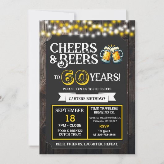Invitation Cheers and Beers to 60 Years Brewery Birthday (Devant)