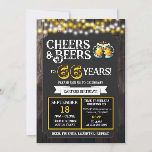 Invitation Cheers and Beers to 66 Years Brewery Birthday (Devant)