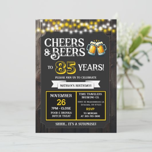 Invitation Cheers and Beers to 85 Years Surprise Brewery (Debout devant)