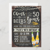 Invitation Cheers & Beers 50e anniversaire (Devant / Derrière)