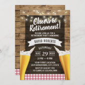 Invitation Cheers Beers Éclairages à cordes Bois Rustique Ret (Devant / Derrière)