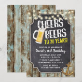 Invitation Cheers & Beers Gold Ancre Vintage 30e anniversaire (Devant / Derrière)