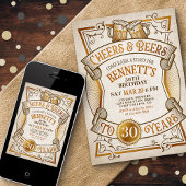 Invitation Cheers Beers Mens Drôle Anniversaire