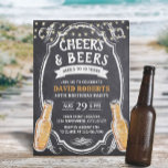 Invitation Cheers & Beers Rustic Chalkboard 30e anniversaire<br><div class="desc">Cheers & Beers Rustic Chalkboard 30th Birthday Invitations.</div>