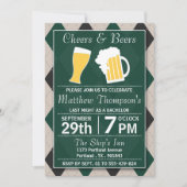 Invitation Cheers & Beers Tendance Verte Enterrement de Vie d (Devant)