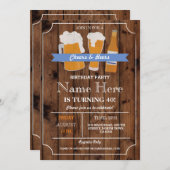 Invitation Cheers & Bières BBQ Anniversaire Fête N'IMPORTE QU (Devant / Derrière)