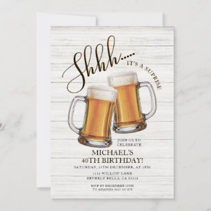 Invitation Cheers & Bières Surprise Adulte 40e Anniversaire F