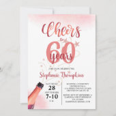 Invitation CHEERS D'Anniversaire À # ANNÉES Rose Gold Script (Devant)