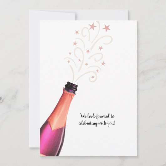 Invitation CHEERS D'Anniversaire À # ANNÉES Rose Gold Script (Dos)