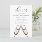 Invitation Cheers Elegant Bubbly Fête des mariées Champange (Debout devant)