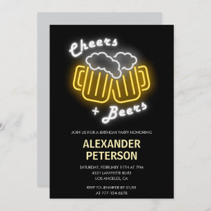Invitation Cheers et bières Black Men 81e anniversaire